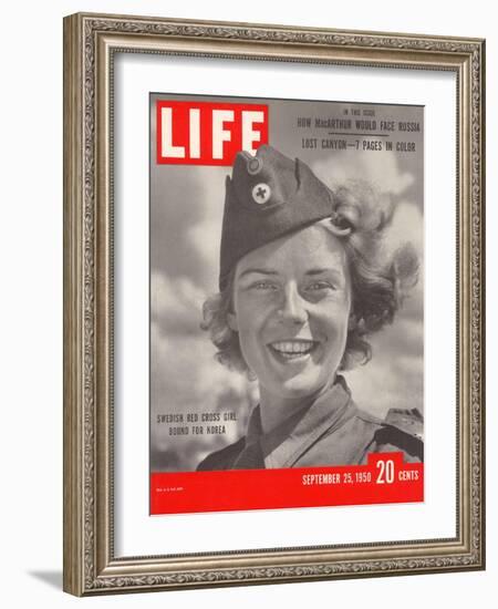 Swedish Red Cross Worker Ingrid Jarnald, September 25, 1950-Nina Leen-Framed Photographic Print