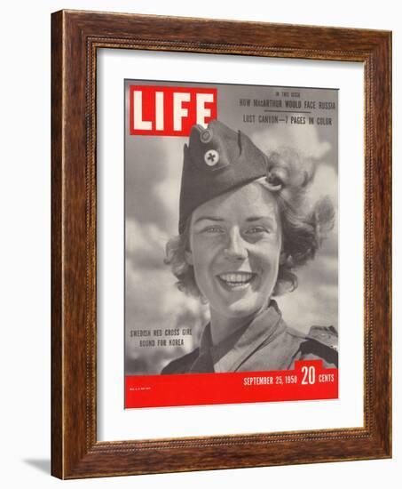 Swedish Red Cross Worker Ingrid Jarnald, September 25, 1950-Nina Leen-Framed Photographic Print