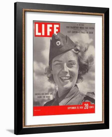 Swedish Red Cross Worker Ingrid Jarnald, September 25, 1950-Nina Leen-Framed Photographic Print