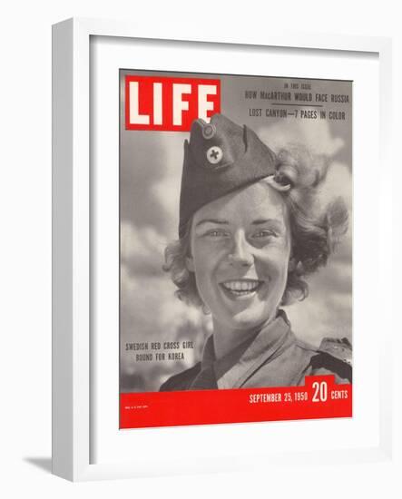 Swedish Red Cross Worker Ingrid Jarnald, September 25, 1950-Nina Leen-Framed Photographic Print