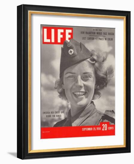 Swedish Red Cross Worker Ingrid Jarnald, September 25, 1950-Nina Leen-Framed Photographic Print