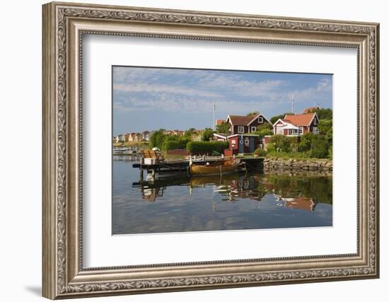 Swedish Red Summer Houses in Brandaholm, Dragso Island, Karlskrona, Blekinge, South Sweden, Sweden-Stuart Black-Framed Photographic Print