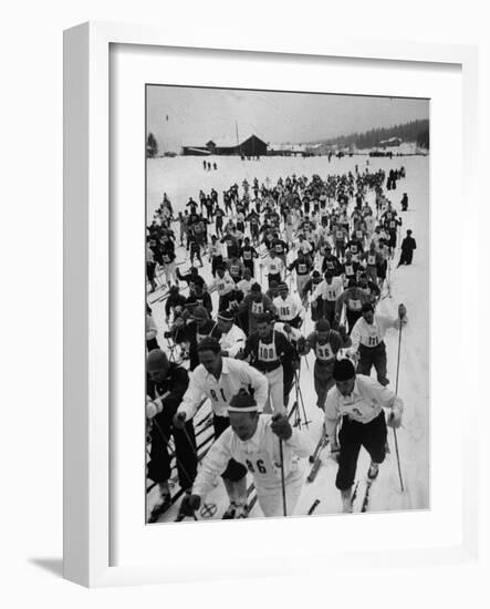 Swedish Ski Meet-Carl Mydans-Framed Photographic Print