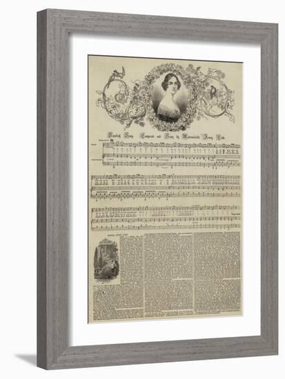 Swedish Song, Composed and Sung by Mademoiselle Jenny Lind-null-Framed Giclee Print