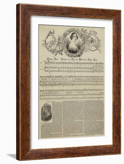 Swedish Song, Composed and Sung by Mademoiselle Jenny Lind-null-Framed Giclee Print