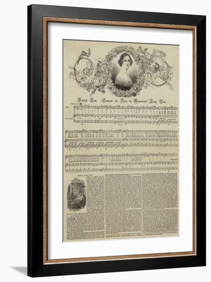 Swedish Song, Composed and Sung by Mademoiselle Jenny Lind-null-Framed Giclee Print