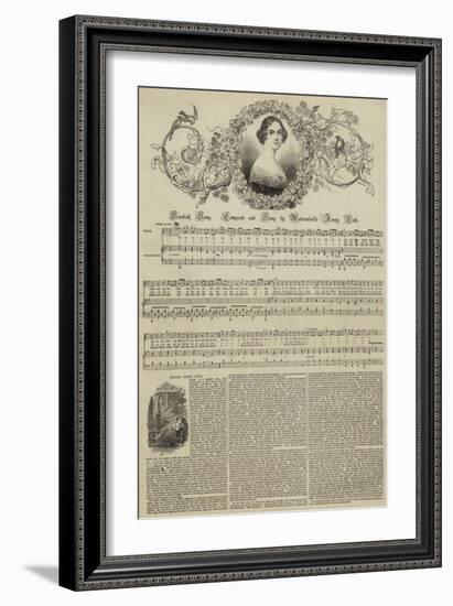 Swedish Song, Composed and Sung by Mademoiselle Jenny Lind-null-Framed Giclee Print