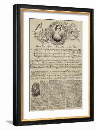 Swedish Song, Composed and Sung by Mademoiselle Jenny Lind-null-Framed Giclee Print