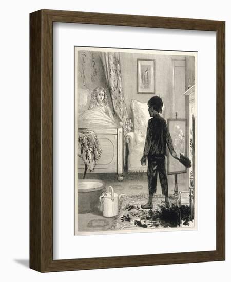 Sweep Comes Down the Wrong Chimney and Finds Himself in a Girl's Bedroom-null-Framed Premium Giclee Print