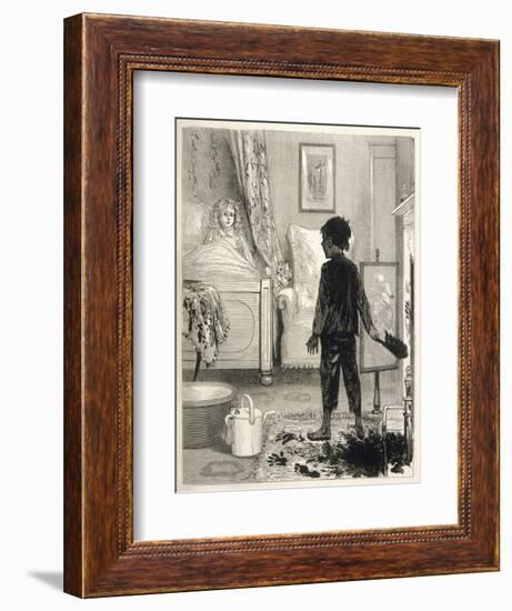 Sweep Comes Down the Wrong Chimney and Finds Himself in a Girl's Bedroom-null-Framed Premium Giclee Print