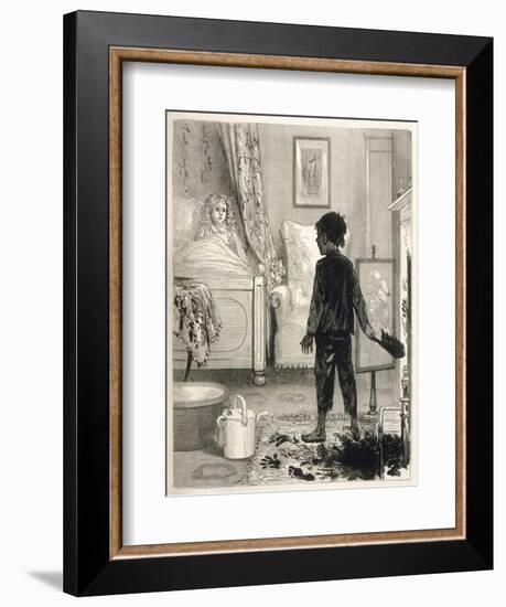 Sweep Comes Down the Wrong Chimney and Finds Himself in a Girl's Bedroom-null-Framed Premium Giclee Print