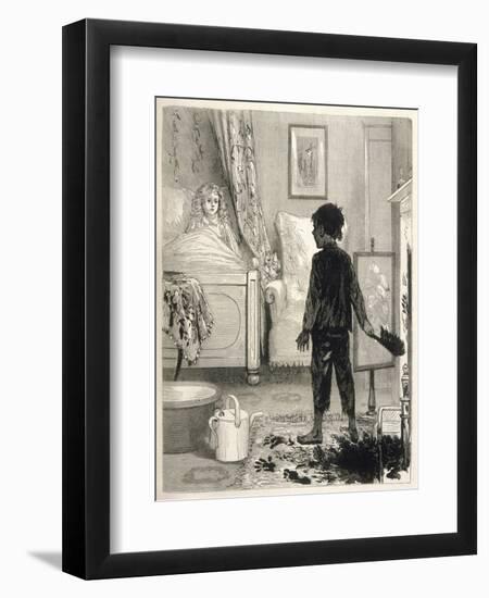 Sweep Comes Down the Wrong Chimney and Finds Himself in a Girl's Bedroom-null-Framed Art Print