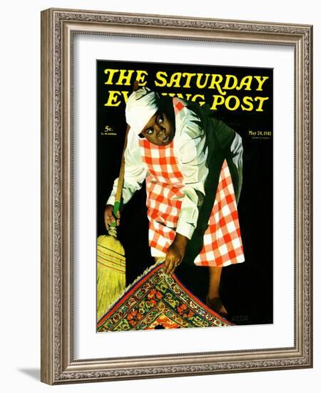 "Sweep it Under the Rug," Saturday Evening Post Cover, May 24, 1941-John Hyde Phillips-Framed Giclee Print