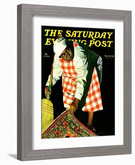 "Sweep it Under the Rug," Saturday Evening Post Cover, May 24, 1941-John Hyde Phillips-Framed Giclee Print