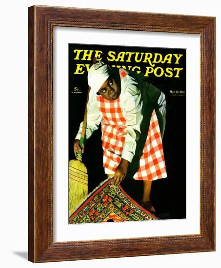 "Sweep it Under the Rug," Saturday Evening Post Cover, May 24, 1941-John Hyde Phillips-Framed Giclee Print