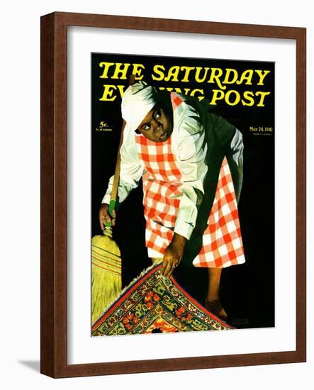 "Sweep it Under the Rug," Saturday Evening Post Cover, May 24, 1941-John Hyde Phillips-Framed Giclee Print