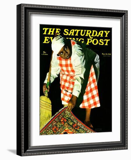 "Sweep it Under the Rug," Saturday Evening Post Cover, May 24, 1941-John Hyde Phillips-Framed Giclee Print