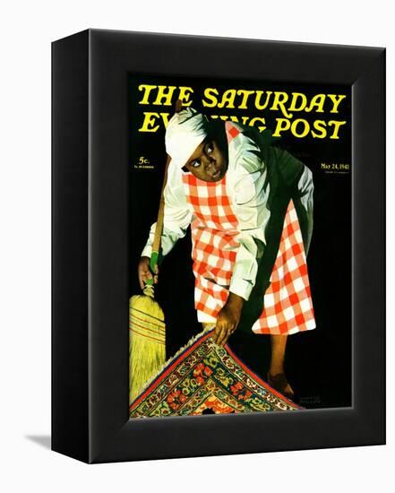 "Sweep it Under the Rug," Saturday Evening Post Cover, May 24, 1941-John Hyde Phillips-Framed Premier Image Canvas