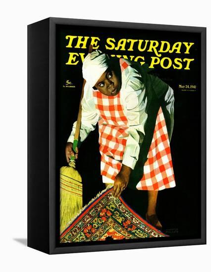 "Sweep it Under the Rug," Saturday Evening Post Cover, May 24, 1941-John Hyde Phillips-Framed Premier Image Canvas