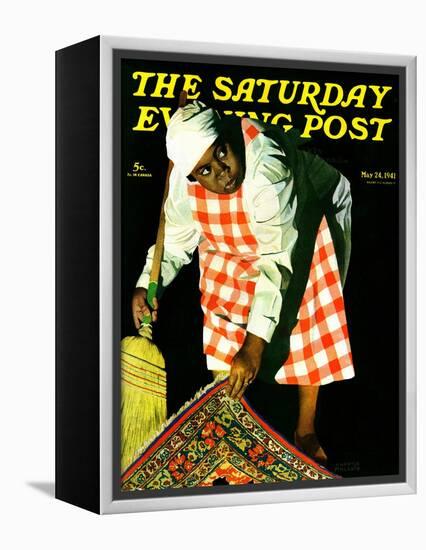 "Sweep it Under the Rug," Saturday Evening Post Cover, May 24, 1941-John Hyde Phillips-Framed Premier Image Canvas