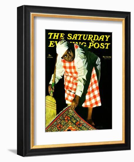 "Sweep it Under the Rug," Saturday Evening Post Cover, May 24, 1941-John Hyde Phillips-Framed Giclee Print