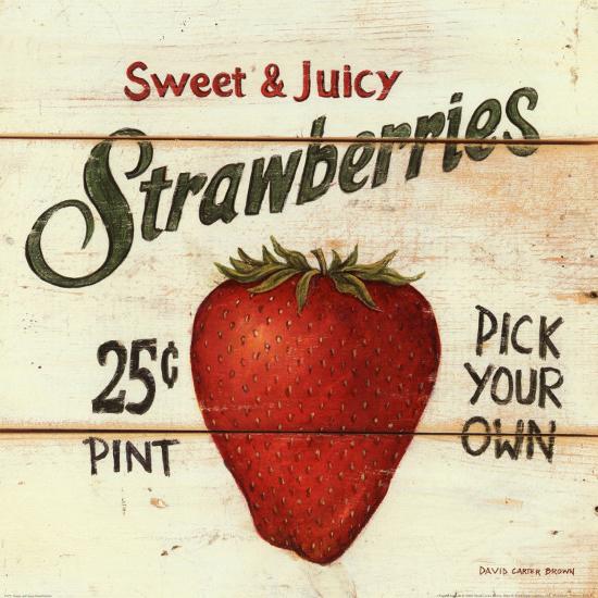 Sweet and Juicy Strawberries-David Carter Brown-Framed Print Mount