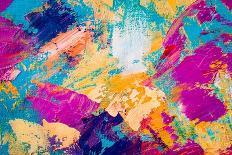 Abstract Art Background. Oil Painting on Canvas. Multicolored Bright Texture. Fragment of Artwork.-Sweet Art-Art Print