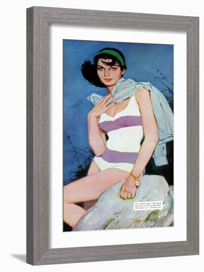 Sweet Enemy - Saturday Evening Post "Leading Ladies", October 5, 1957 pg.30-Lynn Buckham-Framed Giclee Print