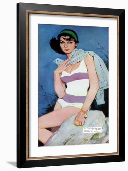 Sweet Enemy - Saturday Evening Post "Leading Ladies", October 5, 1957 pg.30-Lynn Buckham-Framed Giclee Print