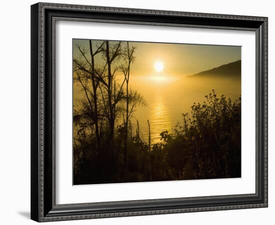 Sweet Fennel, Foeniculum Vulgare, and Sunset over Big Sur Coastline, California, Usa-Paul Colangelo-Framed Photographic Print