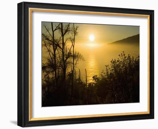 Sweet Fennel, Foeniculum Vulgare, and Sunset over Big Sur Coastline, California, Usa-Paul Colangelo-Framed Photographic Print