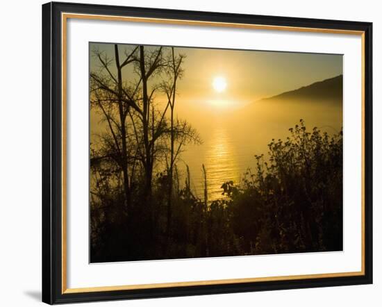 Sweet Fennel, Foeniculum Vulgare, and Sunset over Big Sur Coastline, California, Usa-Paul Colangelo-Framed Photographic Print