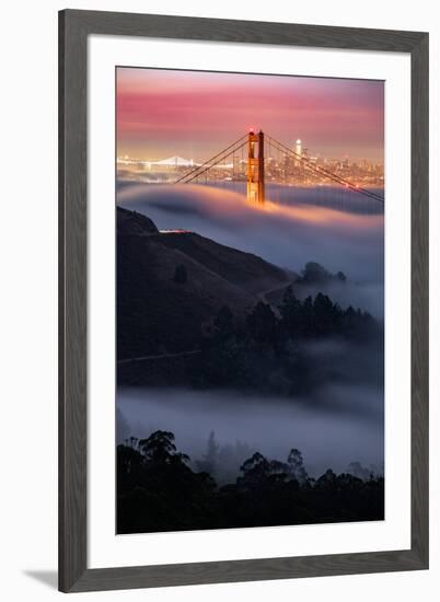 Sweet Fog Pocket at Sunrise Golden Gate San Francisco-Vincent James-Framed Photographic Print