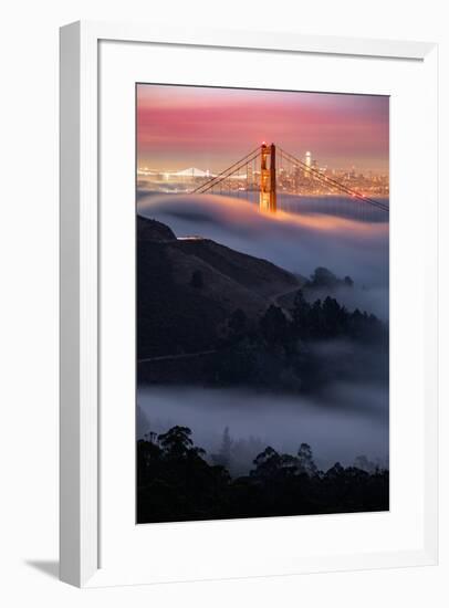 Sweet Fog Pocket at Sunrise Golden Gate San Francisco-Vincent James-Framed Photographic Print