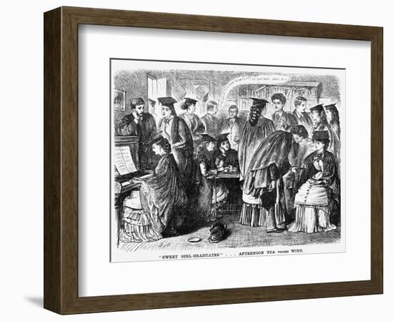 Sweet Girl-Graduates...'Afternoon Tea Versus Wine, 1872-Joseph Swain-Framed Giclee Print