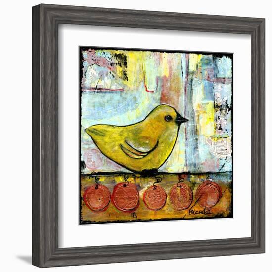 Sweet Green Bird-Blenda Tyvoll-Framed Art Print