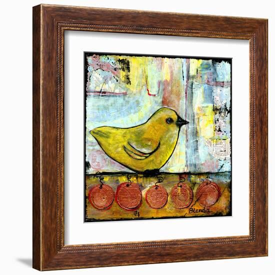 Sweet Green Bird-Blenda Tyvoll-Framed Art Print