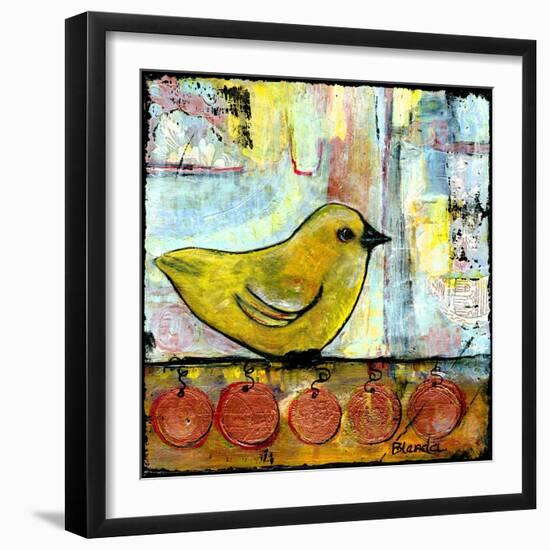 Sweet Green Bird-Blenda Tyvoll-Framed Art Print