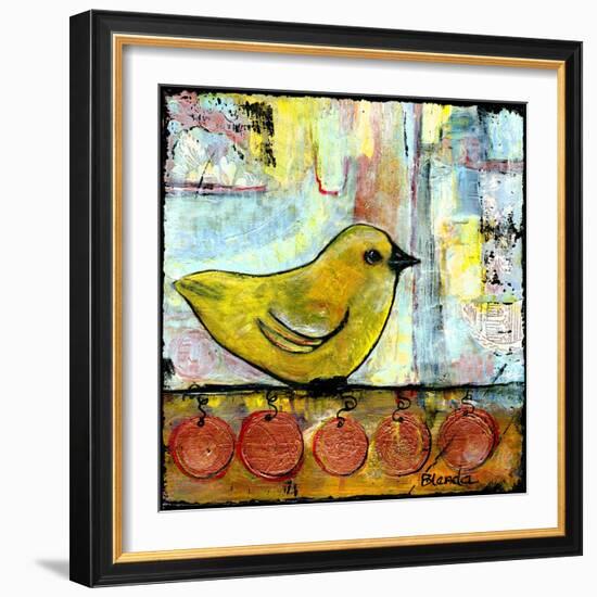 Sweet Green Bird-Blenda Tyvoll-Framed Art Print