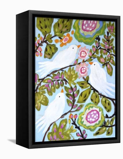 Sweet Love Birds I-Karen Fields-Framed Stretched Canvas