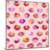 Sweet Love Kisses Pink Lips-Ninola Designs-Mounted Art Print