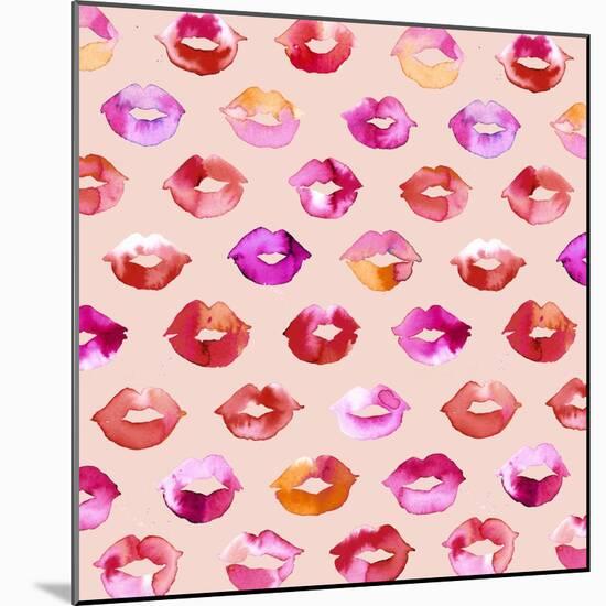 Sweet Love Kisses Pink Lips-Ninola Designs-Mounted Art Print