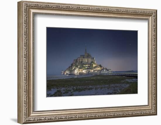 Sweet mood on Mont Saint Michel at night-Philippe Manguin-Framed Photographic Print