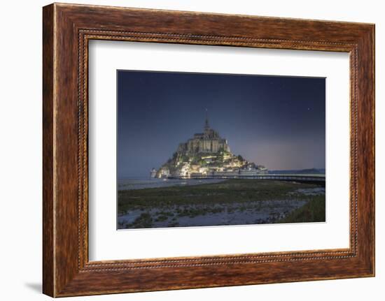 Sweet mood on Mont Saint Michel at night-Philippe Manguin-Framed Photographic Print