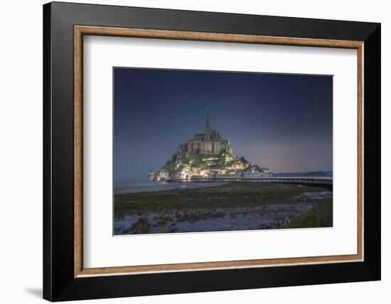 Sweet mood on Mont Saint Michel at night-Philippe Manguin-Framed Photographic Print