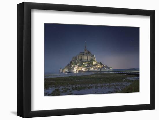 Sweet mood on Mont Saint Michel at night-Philippe Manguin-Framed Photographic Print