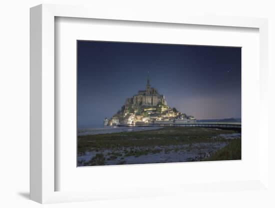 Sweet mood on Mont Saint Michel at night-Philippe Manguin-Framed Photographic Print