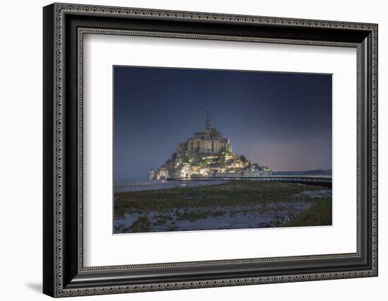 Sweet mood on Mont Saint Michel at night-Philippe Manguin-Framed Photographic Print