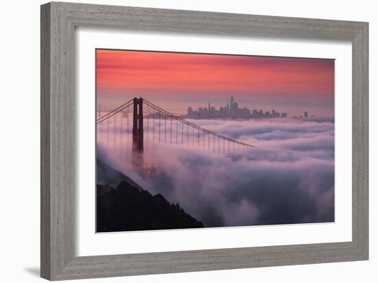 Sweet New Fog City Candy Sky Sunrise Golden Gate Bridge San Francisco-Vincent James-Framed Photographic Print