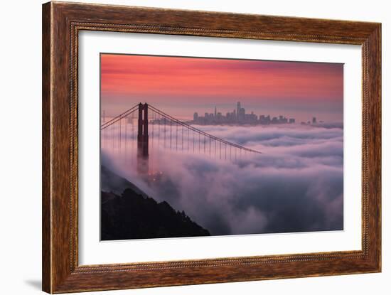 Sweet New Fog City Candy Sky Sunrise Golden Gate Bridge San Francisco-Vincent James-Framed Photographic Print